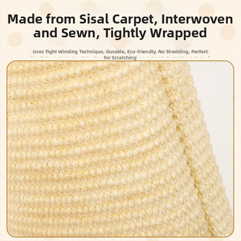 Kaķu skrāpēšanas kolonna ar plāksni, vertikāla sisāla kolonna, integrēta rotaļlieta, izturīga furnētā plāksnes konstrukcija