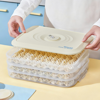 Dumplingų ir wonton laikymo dėžutė – maisto kokybės plastikas, saugu šaldytuve/šaldiklyje, išlaiko šviežumą, be prekės ženklo (Medžiaga: maisto kokybės plastikas; Naudojimas: šaldytuvas/šaldiklis; Prekės ženklas: be prekės ženklo)