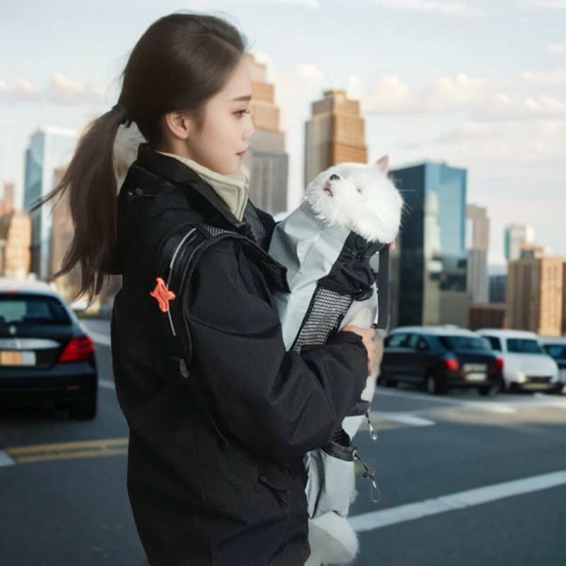 Augintinio krūtinės nešiojimo krepšys šunims ir katėms, Oxford medžiaga, vidutinio minkštumo, vshowbags