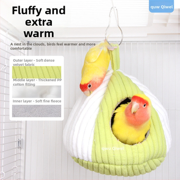 Žieminis audinio lizdas hamsters ir mažiems paukščiams, ovali forma, palaiko šilumą