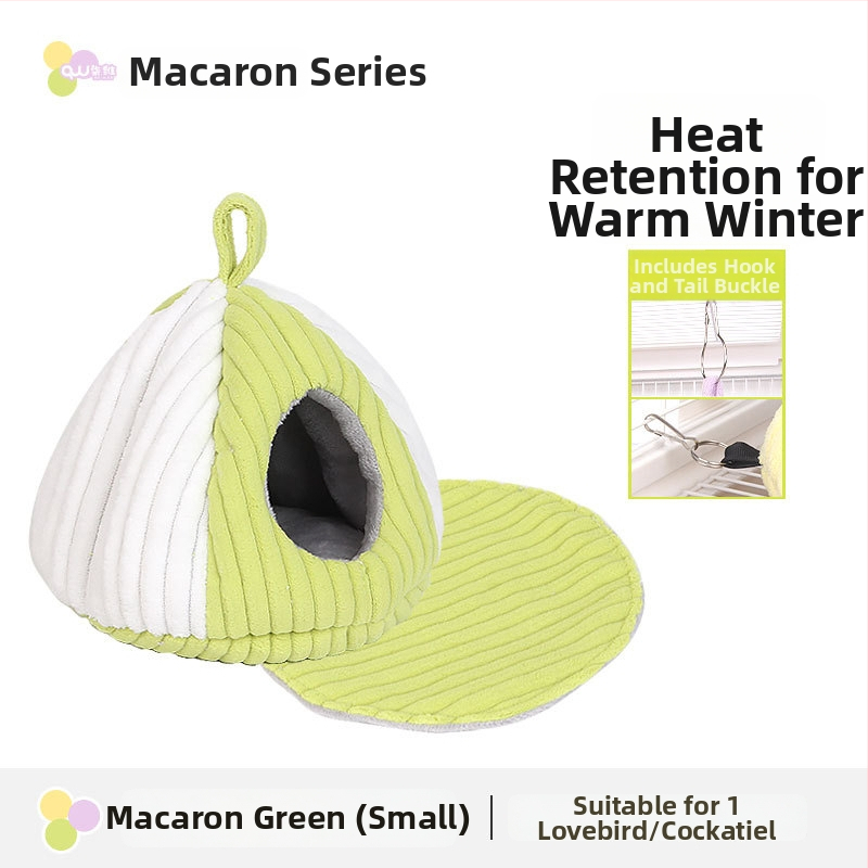 Žieminis audinio lizdas hamsters ir mažiems paukščiams, ovali forma, palaiko šilumą