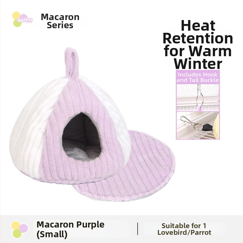 Žieminis audinio lizdas hamsters ir mažiems paukščiams, ovali forma, palaiko šilumą