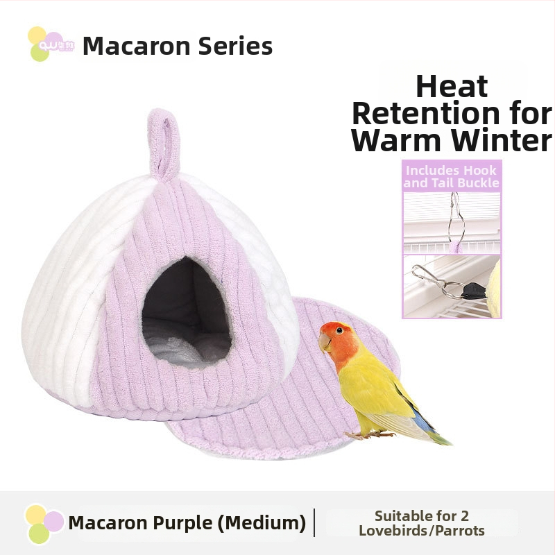 Žieminis audinio lizdas hamsters ir mažiems paukščiams, ovali forma, palaiko šilumą