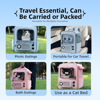 Wakytu katės kuprinė, 900D Oxford audinys, Didelė talpa iki 7,5 kg, Vidutinio kietumo konstrukcija