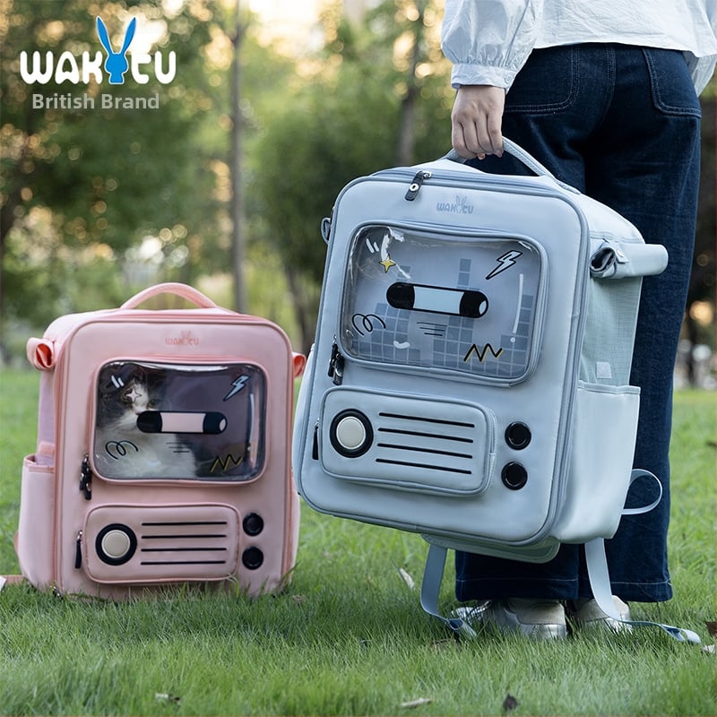 Wakytu katės kuprinė, 900D Oxford audinys, Didelė talpa iki 7,5 kg, Vidutinio kietumo konstrukcija