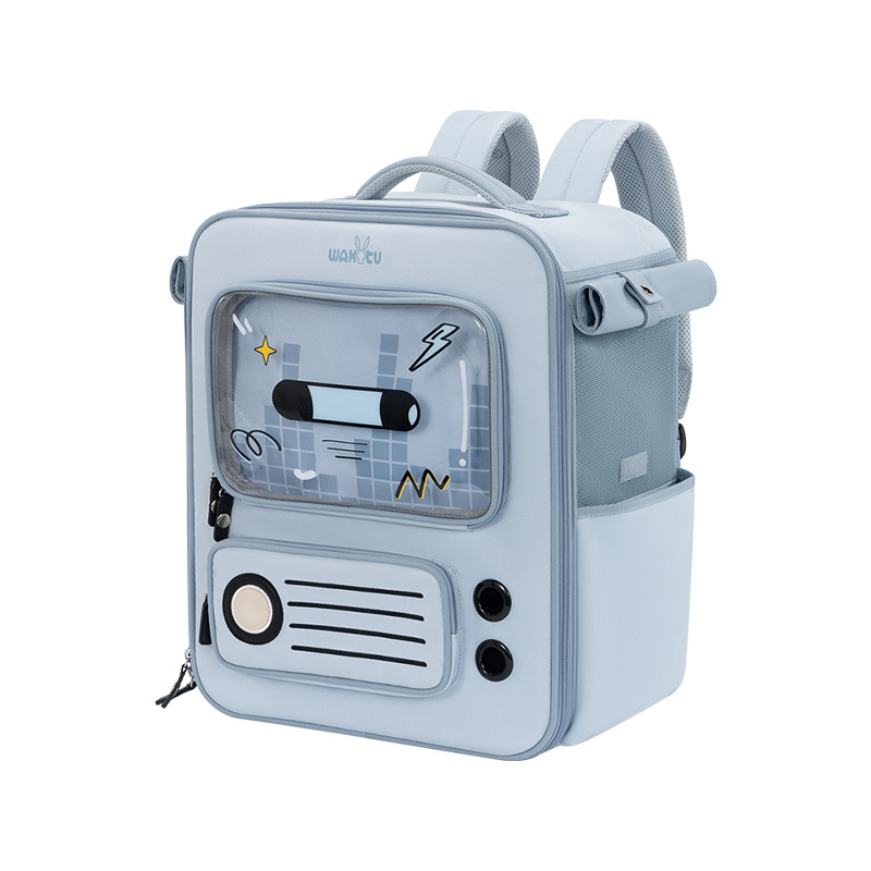 Wakytu katės kuprinė, 900D Oxford audinys, Didelė talpa iki 7,5 kg, Vidutinio kietumo konstrukcija