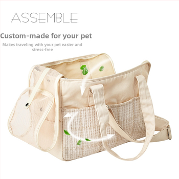 Korejos stiliaus kanvosinė pet maišelis su pečių juosta — vidaus gyvūnams, vieno spalvos raštas, vidutinio minkštumo kietumas