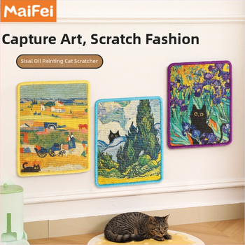 Kaķu skrāpēšanas dēlis no sisala – sienas uzstādāms, izturīgs pret nodilumu, bez šķembām, japāņu stils