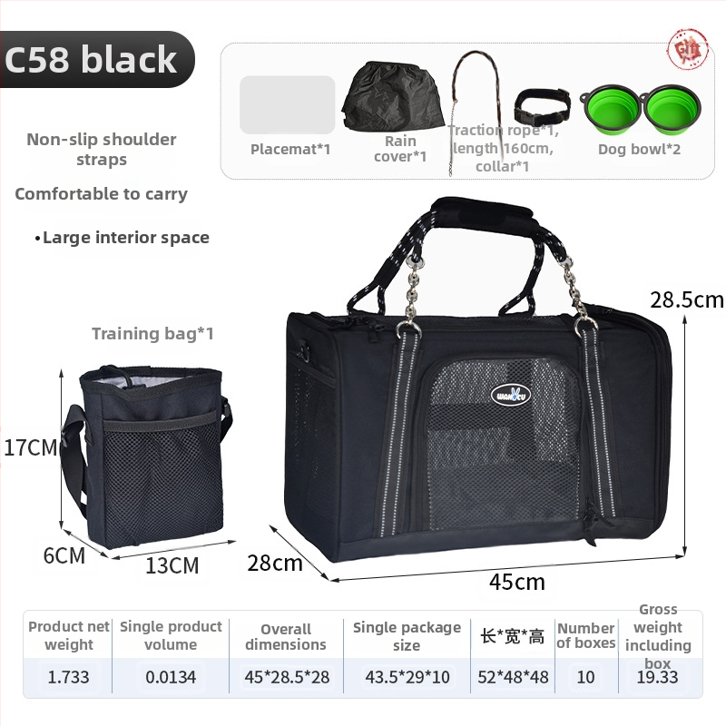 Automobilio gyvūnų krepšys, kvėpuojantis, poliesteris, 20L talpa, tinka 4–8 kg gyvūnams, atspari dilimui ir įbrėžimams