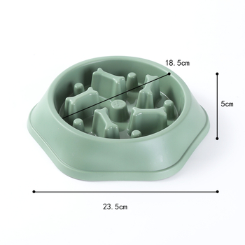 Bei Mu Ge PP suņa bļoda ar pret aizrīšanos un pret izplūdi, kaula formas lēnas ēdināšanas bļoda (viena bļoda)