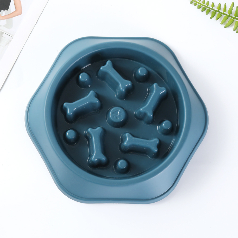 Bei Mu Ge PP suņa bļoda ar pret aizrīšanos un pret izplūdi, kaula formas lēnas ēdināšanas bļoda (viena bļoda)
