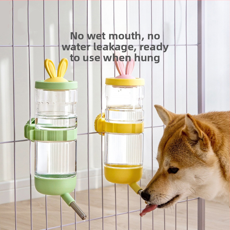 Pakabināms ūdens dozētājs mājdzīvniekiem — piemērots kaķiem un suņiem, bez mitras mutes, PET/PPR/PP materiāli, zīmols Dog, 45 gab. uz kartona