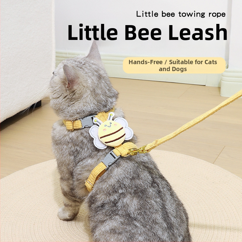 Nailonas katės harnizas su I formos krūtinės diržu, reguliuojamas, neatsukamas pavadėlis, kilmė Yiwu, prekė Jiawang yimiao