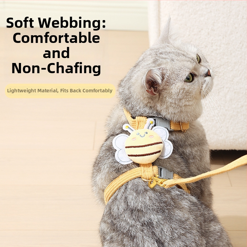 Nailona kaķa harnass ar I formas krūšu siksnu, regulējams, neatvērto pavadiņa, izcelsme Yiwu, zīmols Jiawang yimiao