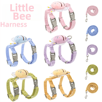 Katės liemenė su pavadėliu, I formos dizainas, anti pabėgimo funkcija, poliesteris