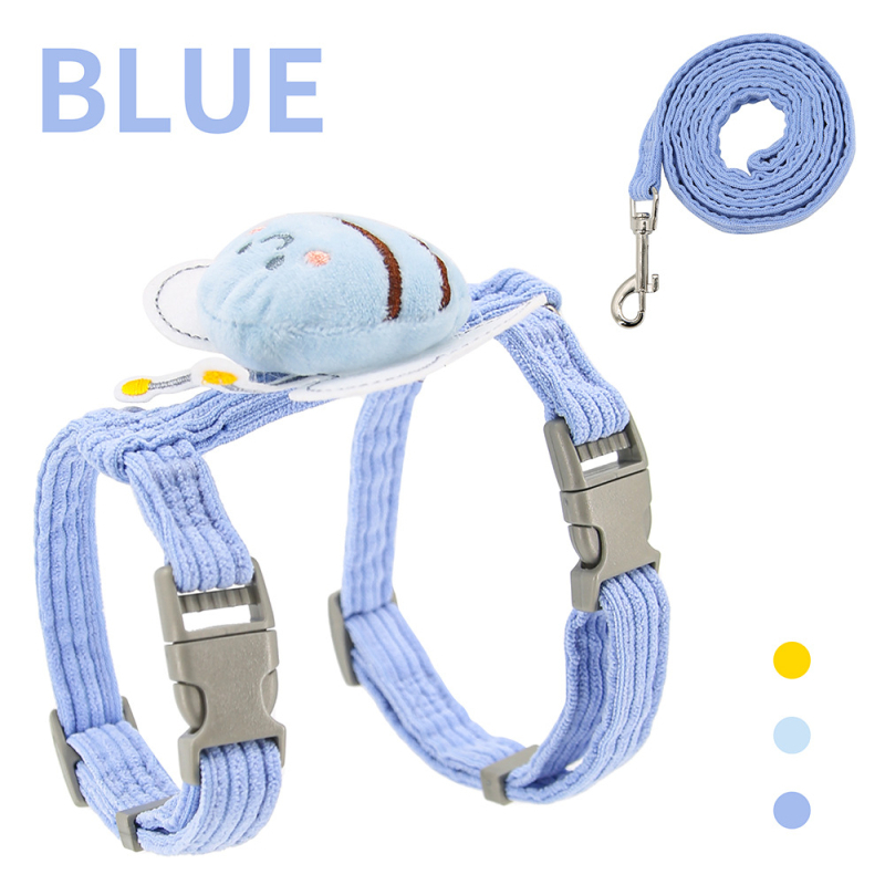 Katės liemenė su pavadėliu, I formos dizainas, anti pabėgimo funkcija, poliesteris