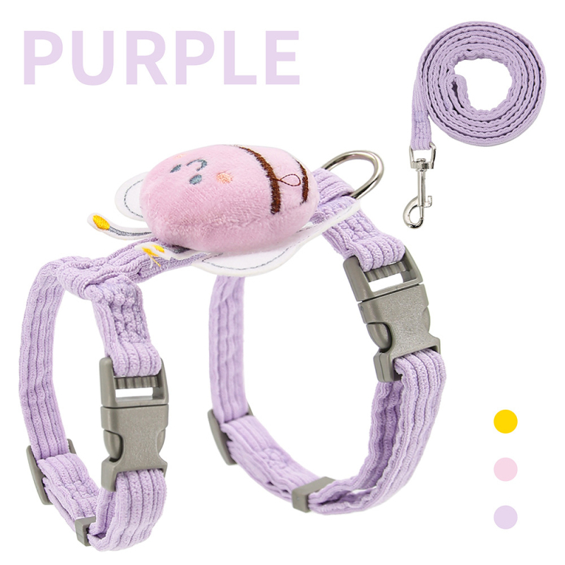 Katės liemenė su pavadėliu, I formos dizainas, anti pabėgimo funkcija, poliesteris