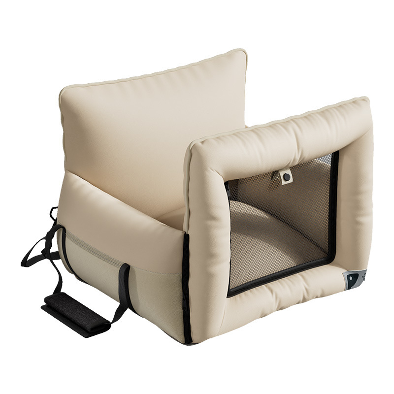 Автомобилен дом за домашни любимци за всички сезони, текстурирана кожа, антизамърсяващ и водоустойчив, едноцветен, материал: бионична протеинова кожа + PP памук, твърдост: средна до мека, авторизирана частна марка