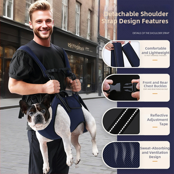 Kelioninė kuprinė šunims ir katėms su cross-body diržu, Oxford audinys, vieno atspalvio dizainas, vidutinio kietumo