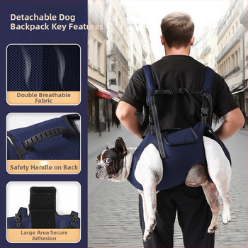 Kelioninė kuprinė šunims ir katėms su cross-body diržu, Oxford audinys, vieno atspalvio dizainas, vidutinio kietumo