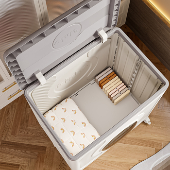 Skladací úložný box na oblečenie, s kolieskami, objem 150–200 L, odolný voči prachu a vlhkosti, viacúčelový