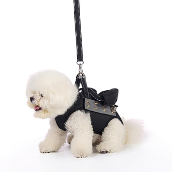 Kis- és közepes méretű kutyák számára készült hám, anti-harapás és anti-szakadás védelemmel, poliészter