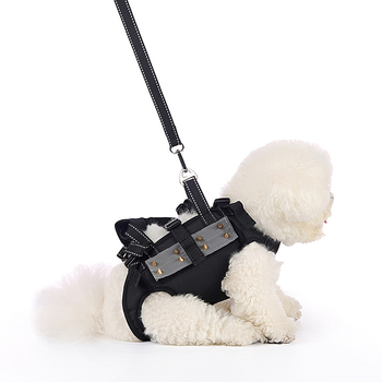 Kis- és közepes méretű kutyák számára készült hám, anti-harapás és anti-szakadás védelemmel, poliészter