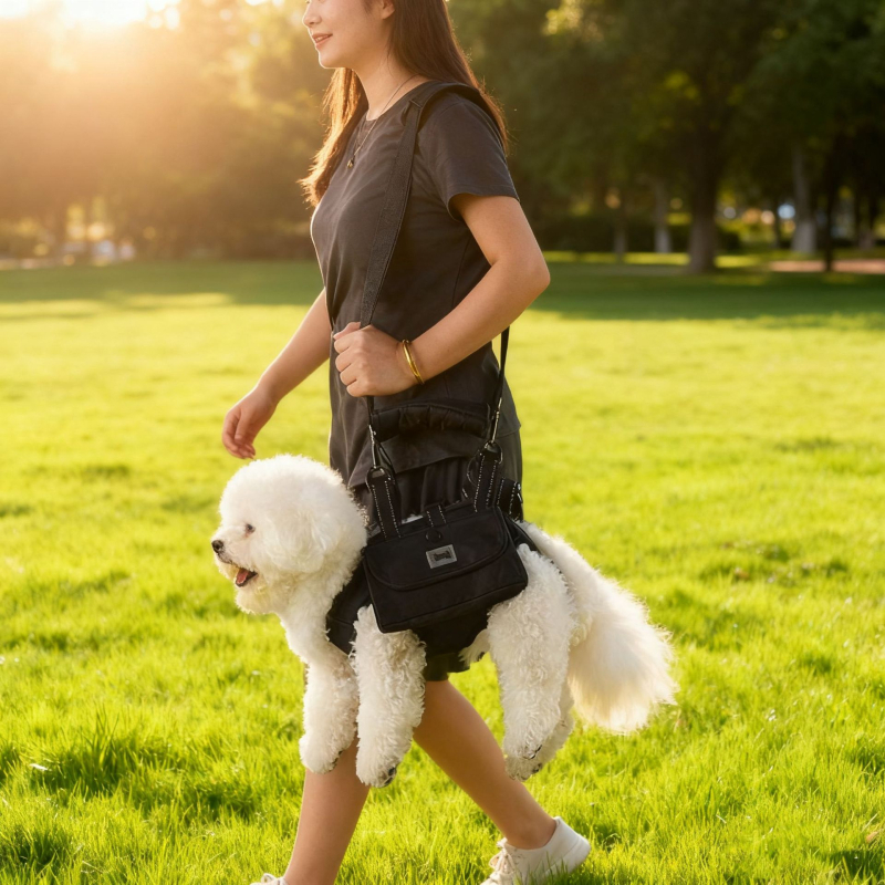 Kis- és közepes méretű kutyák számára készült hám, anti-harapás és anti-szakadás védelemmel, poliészter