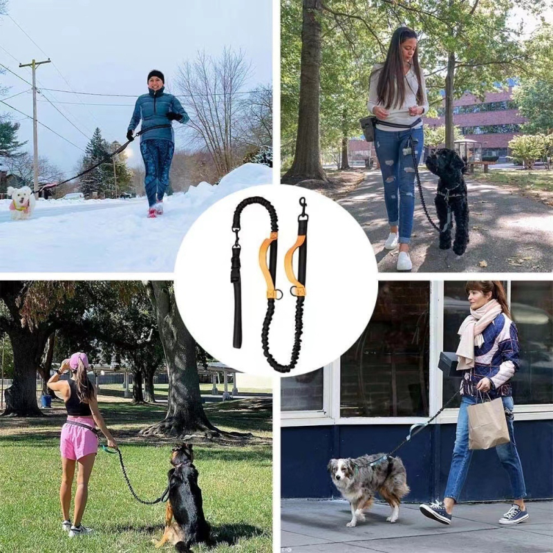 Кучешка разтегателна каишка за тичане – за открити разходки, полиестер, за домашни любимци