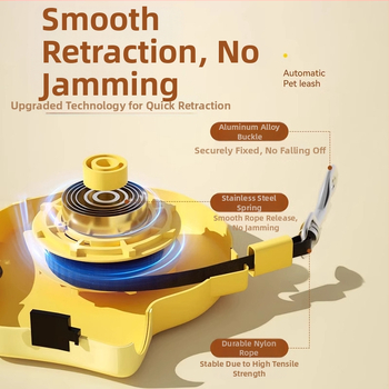 Ištraukiamas šunų pavadėlis vidutinio ir mažo dydžio šunims – Medžiaga: ABS, pynuta juosta, lydinys; Ištraukiamas: Taip; Kategorija: Traukimo diržai gyvūnams