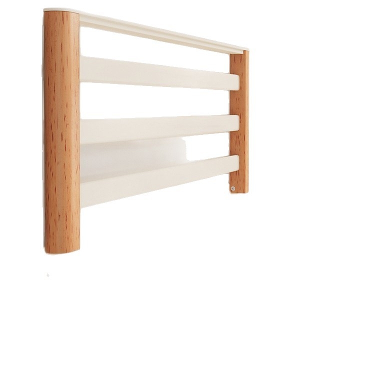 Raft de baie montat pe perete, cu două niveluri și suport pentru prosoape, aliaj de aluminiu, montaj fără găuri, depozitare și organizare