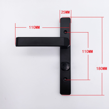 Dzelzs vannasistabas durvju atslēga ar rokturi, modelis 25, šaura mala, pilnīgi uzklāta, mūsdienīgs minimālisms