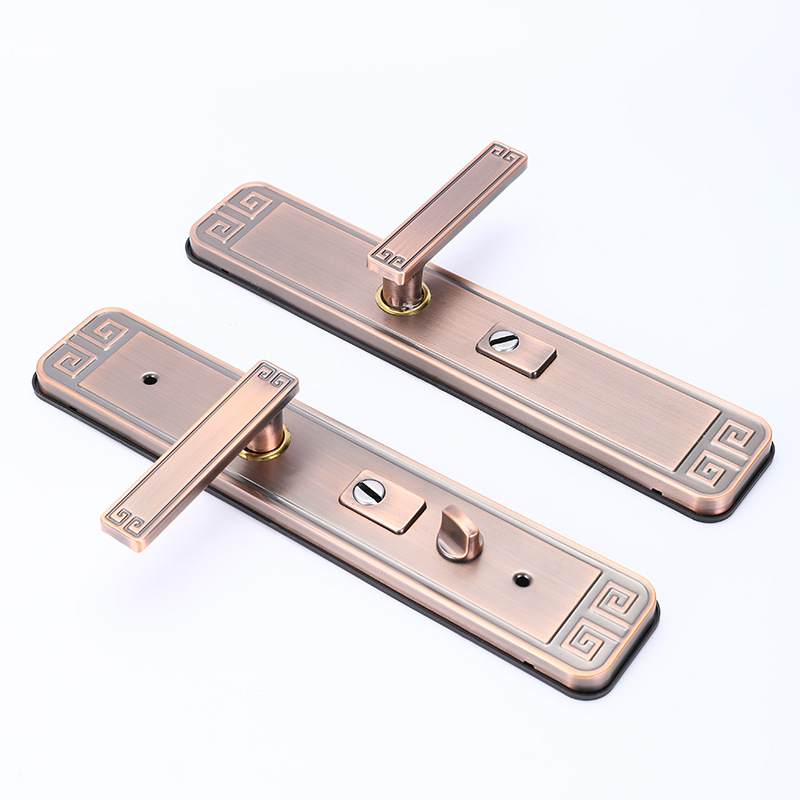 Durvju roktura slēdzene pret zādzībām ar biezāku paneli, retro ķīniešu stila, dzelzs korpuss, regulējama kreisā-labā puse, piemērota vienu vai divām durvīm