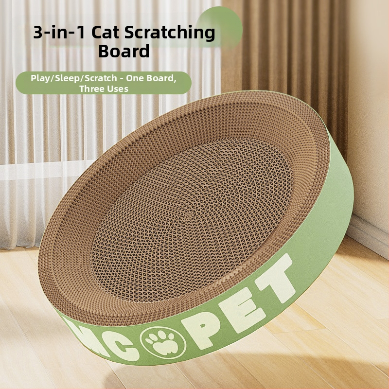 Jiuhong Apaļā kaķu skrāpēšanas plāksne ar nagu slīpētāju, papīra materiāls, karikatūru stils, 1 gab