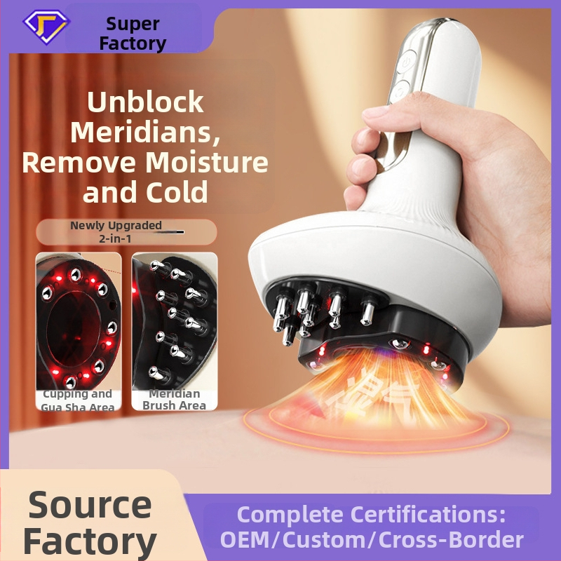 Elektriskā masāžas ierīce G16 ar temperatūras kontroli 38–48°C, 1200mAh akumulators, bezpakāpju ātrums, ABS korpuss