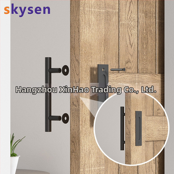 Šarų durų rankenėlė, dvipusė, iš nerūdijančio plieno 304 ir anglies plieno, paviršius: elektrostatinis purškimas ir vielinės tekstūros, skirtas slankiosioms durims