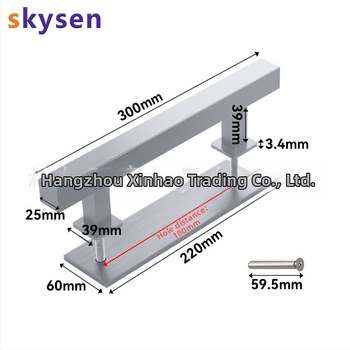 Šarų durų rankenėlė, dvipusė, iš nerūdijančio plieno 304 ir anglies plieno, paviršius: elektrostatinis purškimas ir vielinės tekstūros, skirtas slankiosioms durims