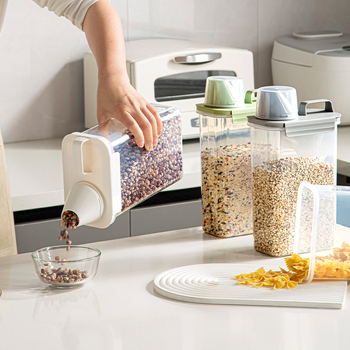 Japonijos stiliaus ryžių laikymo kibiras, atsparus drėgmei ir kenkėjams, iš PP plastiko, talpa iki 4 l.