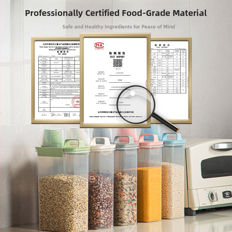 Japonijos stiliaus ryžių laikymo kibiras, atsparus drėgmei ir kenkėjams, iš PP plastiko, talpa iki 4 l.