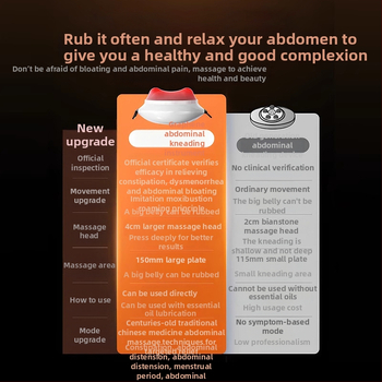 Vēdera masāžas ierīce ar vibrāciju un siltu kompresiju, uzlādējama, pogu vadība, 600 g