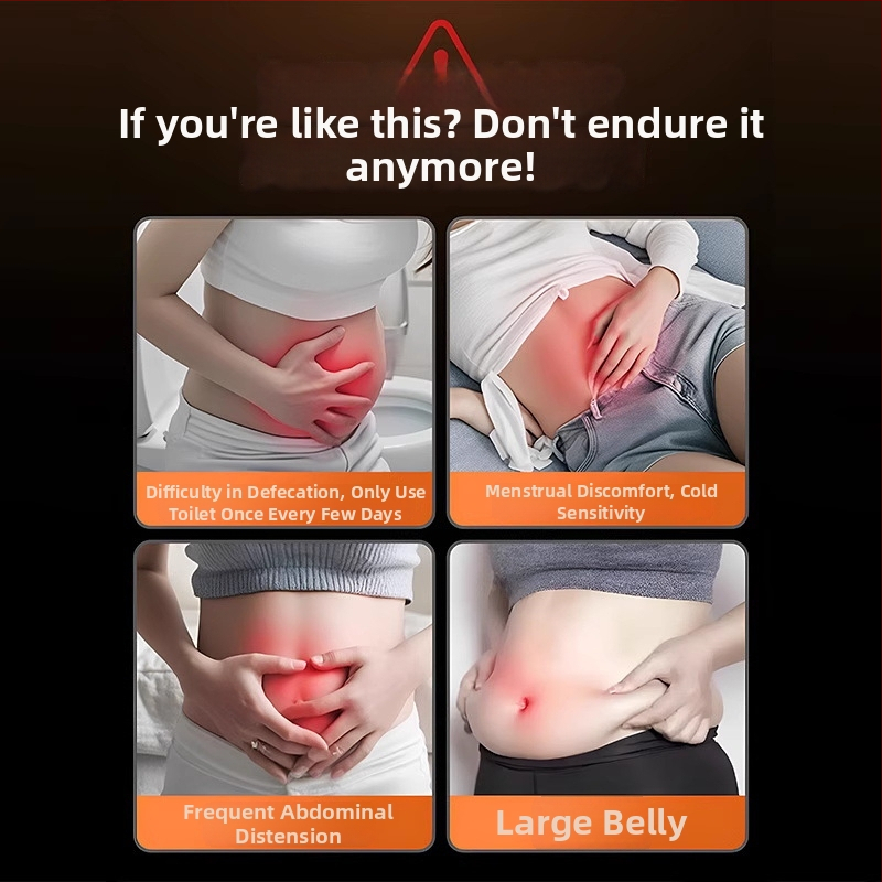 Vēdera masāžas ierīce ar vibrāciju un siltu kompresiju, uzlādējama, pogu vadība, 600 g