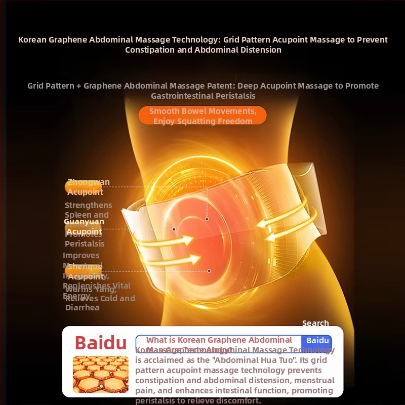 Vēdera masāžas ierīce ar vibrāciju un siltu kompresiju, uzlādējama, pogu vadība, 600 g