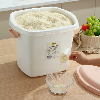 Ryžių laikymo indas su dangčiu – drėgmei atsparus, nuo kenkėjų apsaugotas, iš PP plastiko, didelės talpos virtuvės laikymui