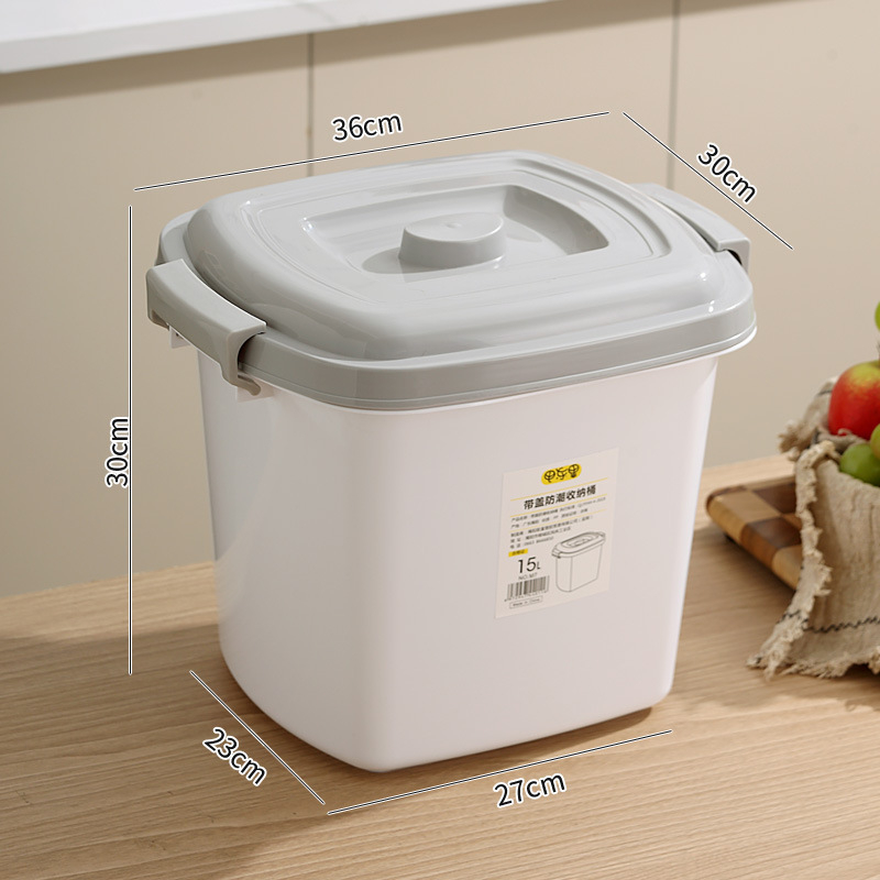 Ryžių laikymo indas su dangčiu – drėgmei atsparus, nuo kenkėjų apsaugotas, iš PP plastiko, didelės talpos virtuvės laikymui