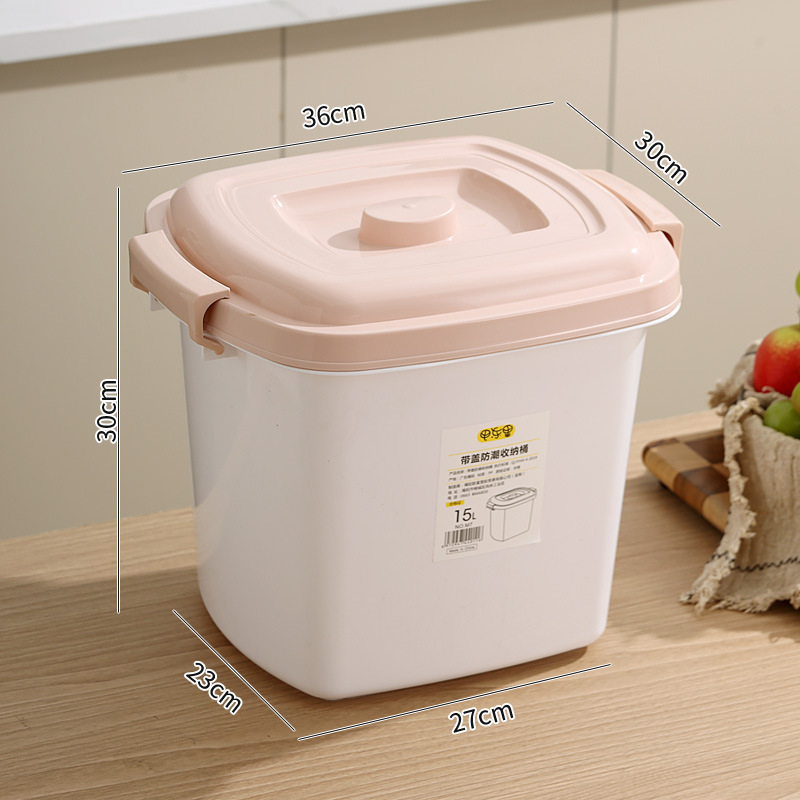 Ryžių laikymo indas su dangčiu – drėgmei atsparus, nuo kenkėjų apsaugotas, iš PP plastiko, didelės talpos virtuvės laikymui