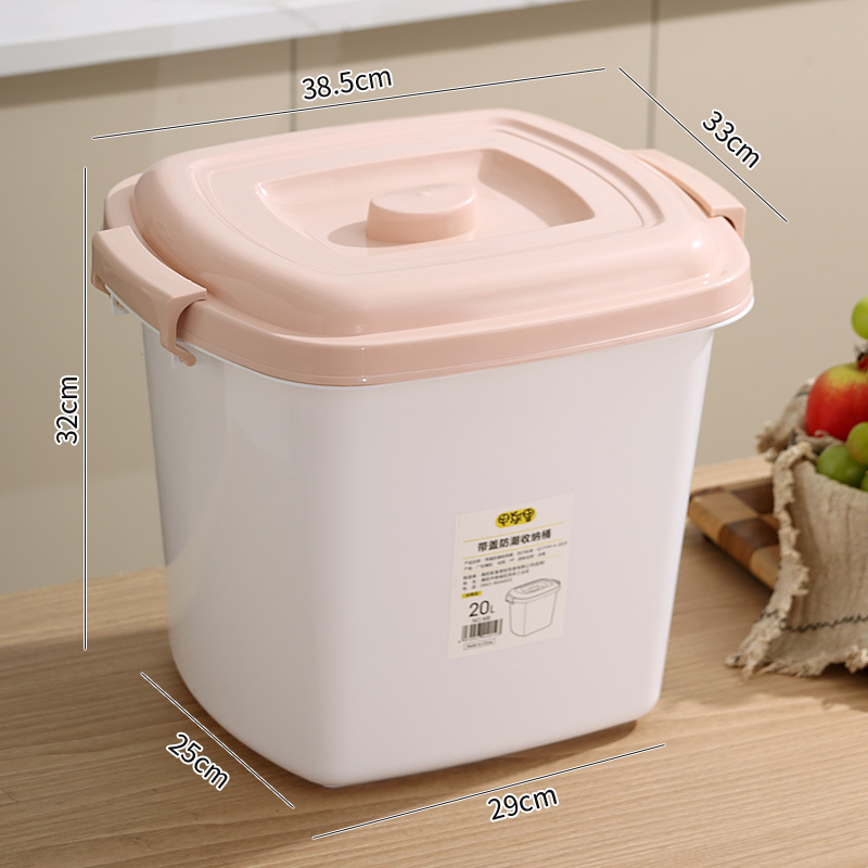 Ryžių laikymo indas su dangčiu – drėgmei atsparus, nuo kenkėjų apsaugotas, iš PP plastiko, didelės talpos virtuvės laikymui