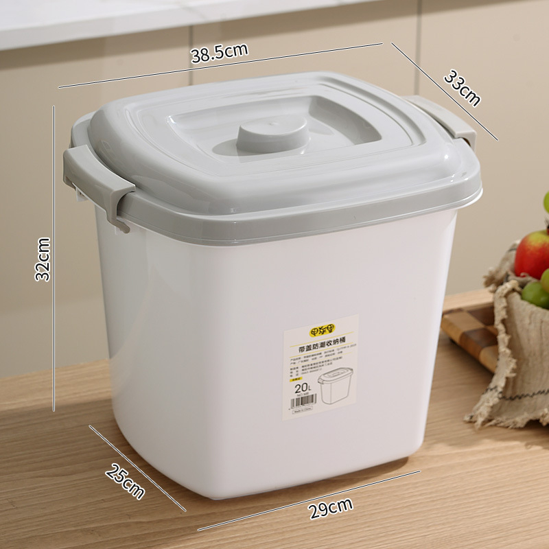 Ryžių laikymo indas su dangčiu – drėgmei atsparus, nuo kenkėjų apsaugotas, iš PP plastiko, didelės talpos virtuvės laikymui