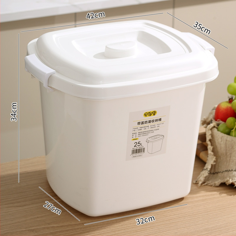 Ryžių laikymo indas su dangčiu – drėgmei atsparus, nuo kenkėjų apsaugotas, iš PP plastiko, didelės talpos virtuvės laikymui