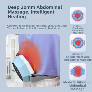 Bērniem paredzēts automātisks vēdera masieris – vēdera masāžas ierīce ar karstu kompresiju, kneading un imitētu roku masāžu, modelis MS-033