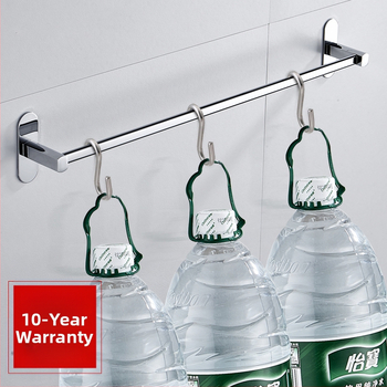 Nerūdijančio plieno rankšluosčių laikiklis, sieninis montavimas, be gręžimo, chromuota danga, su vienu stulpeliu